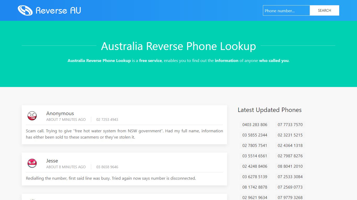 Australia Reverse Phone Lookup - Who called me in Australia | ReverseAU.com